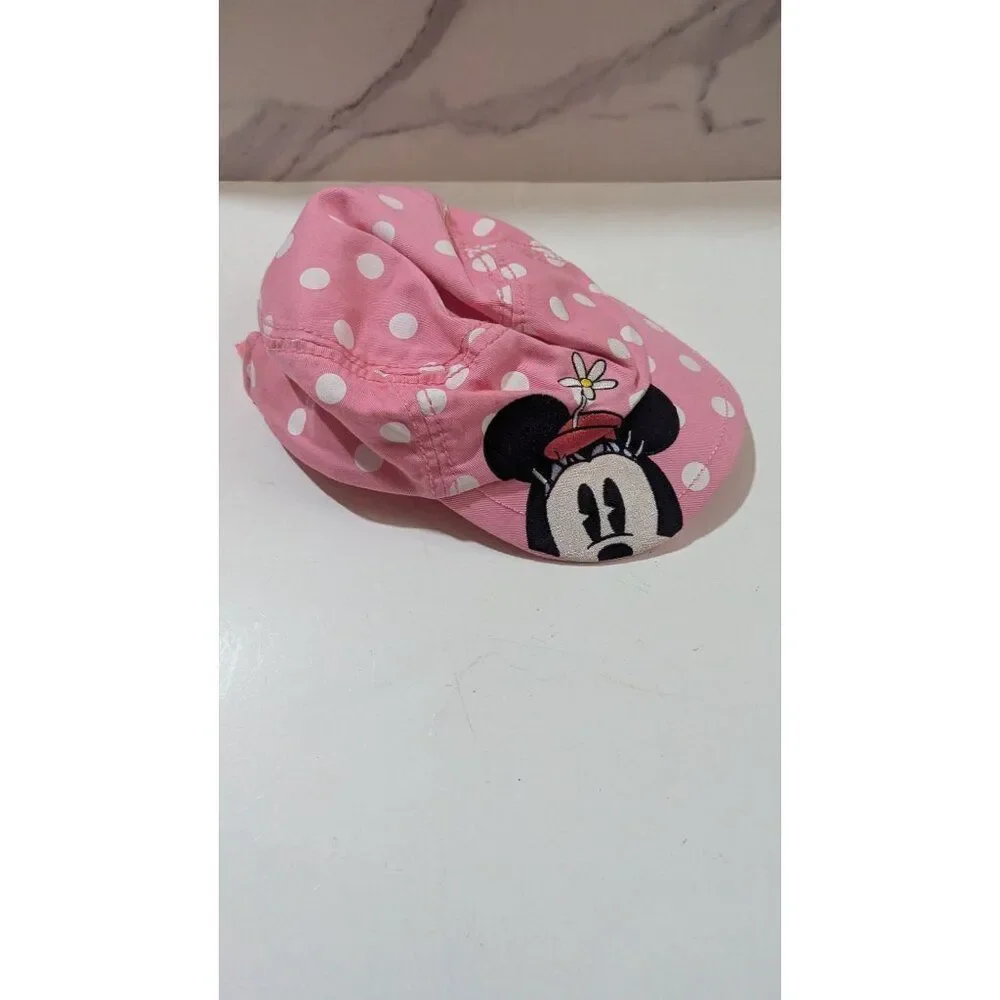 Disney Parks Minnie Mouse Pink Polka Dot Youth Cap With Embroidered Daisy Hat